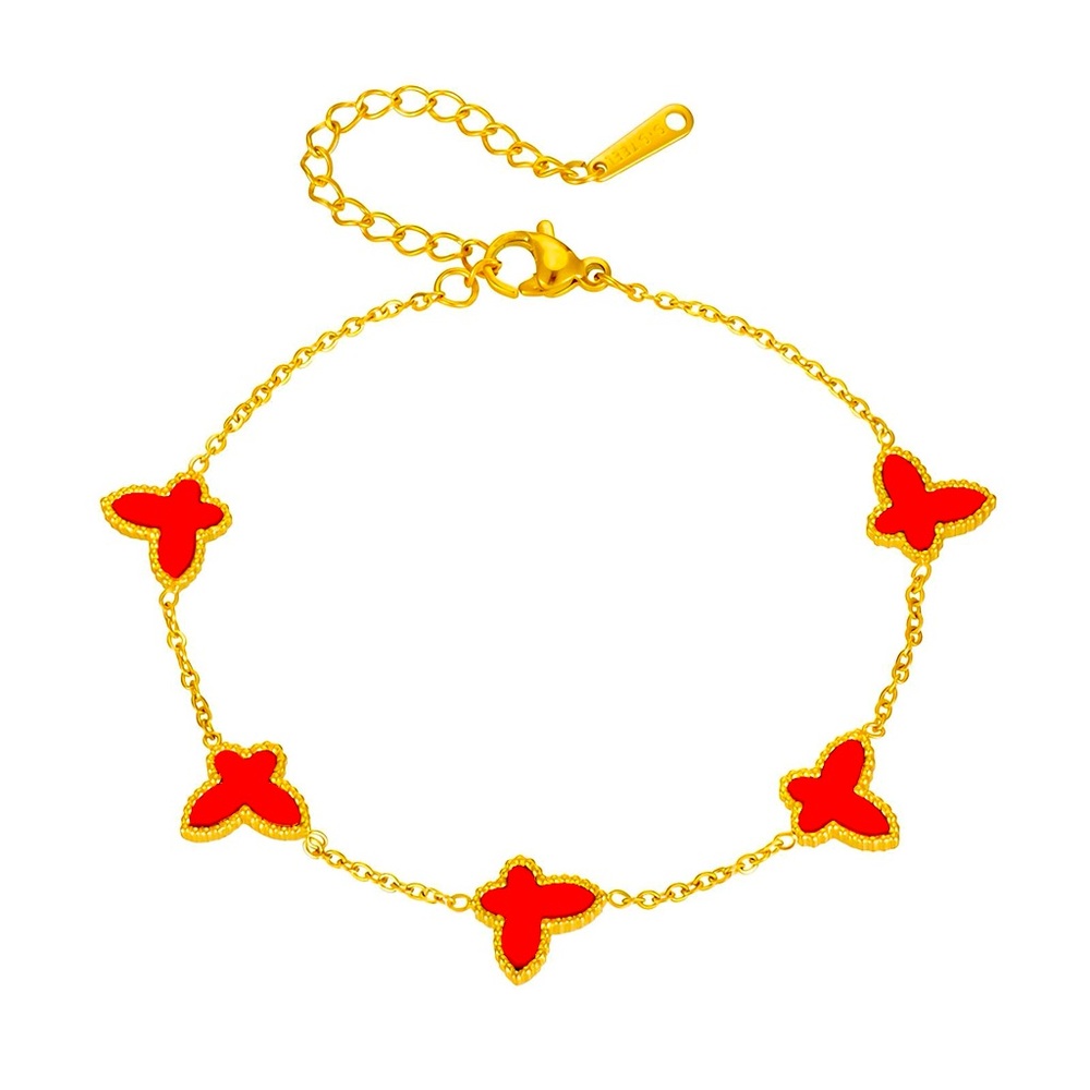 18K GOLD PLATED STAINLESS STEEL "BUTTERFLIES" BRACELET, INTENSITY